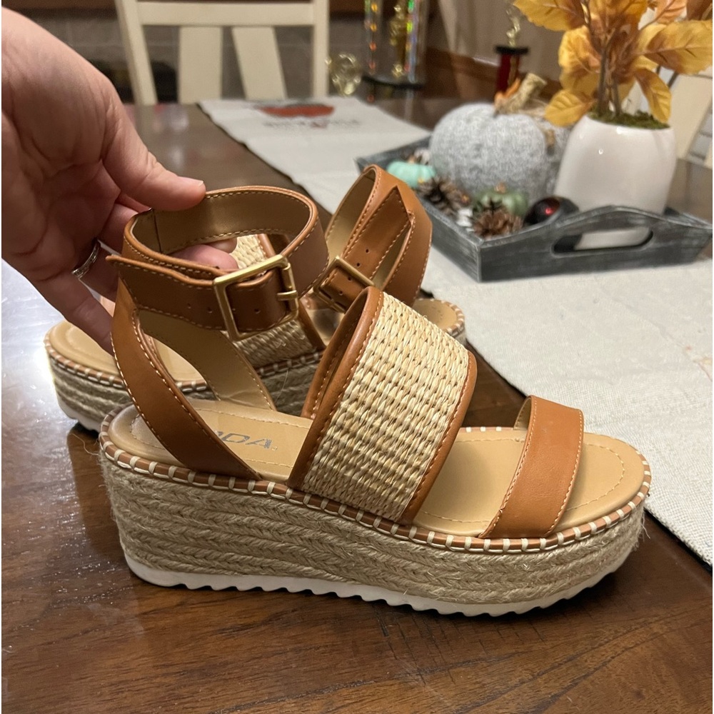 Tan wedges (hardly worn)
